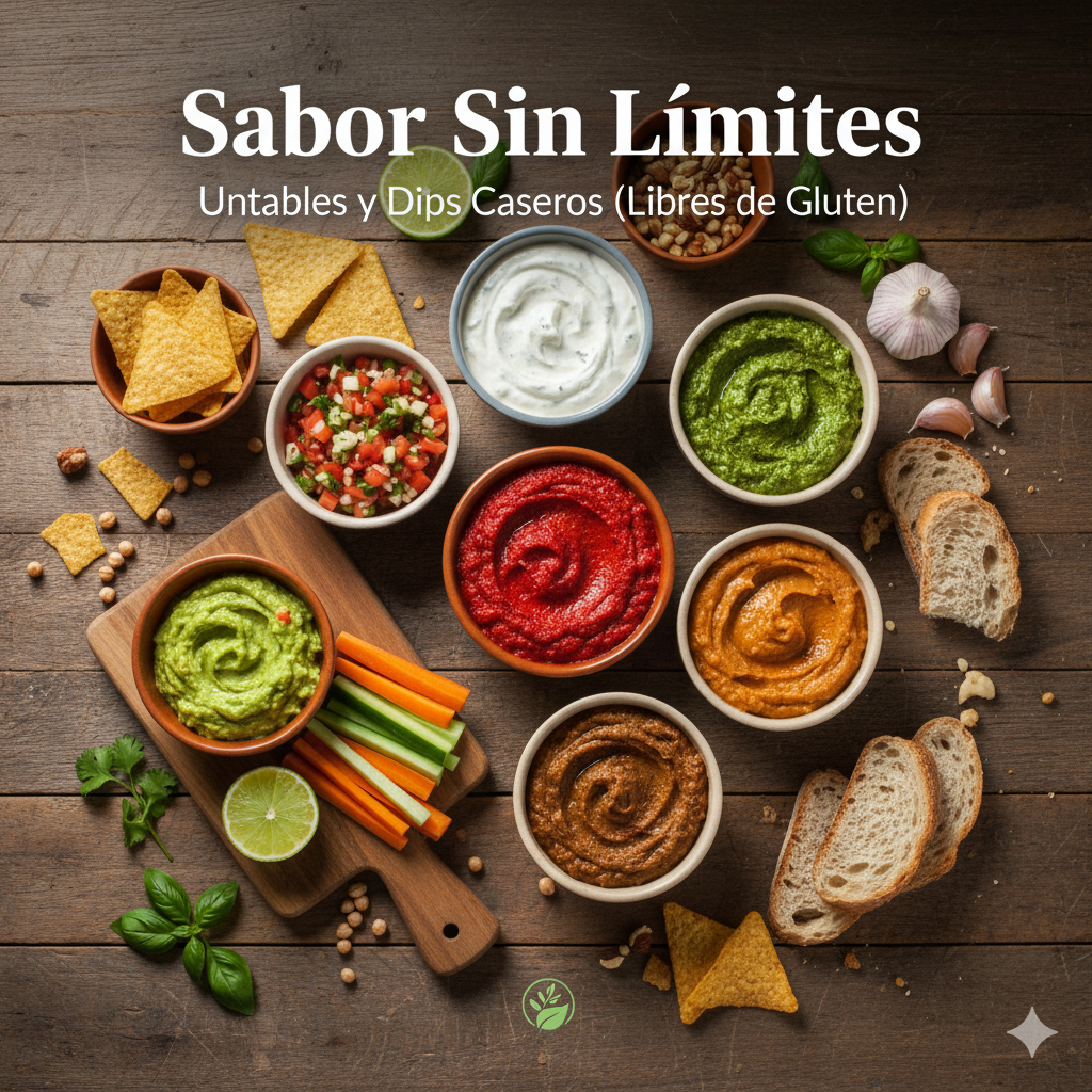"Sabor Sin Límites:  25 Untables y Dips Caseros (Libres de Gluten)"